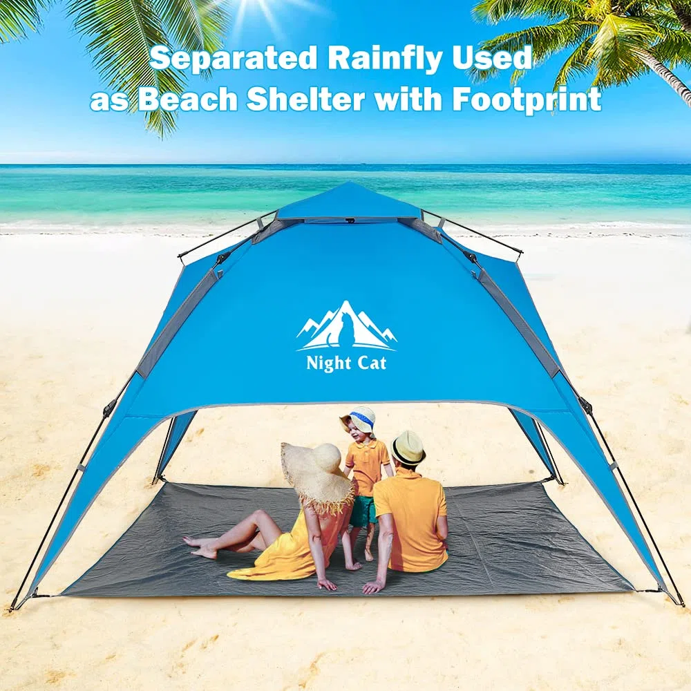 Night Cat Tente de Camping 3 4 Personne Imperméable Installation Facile Instantanée Pop Up Dome Tente Familiale Automatique