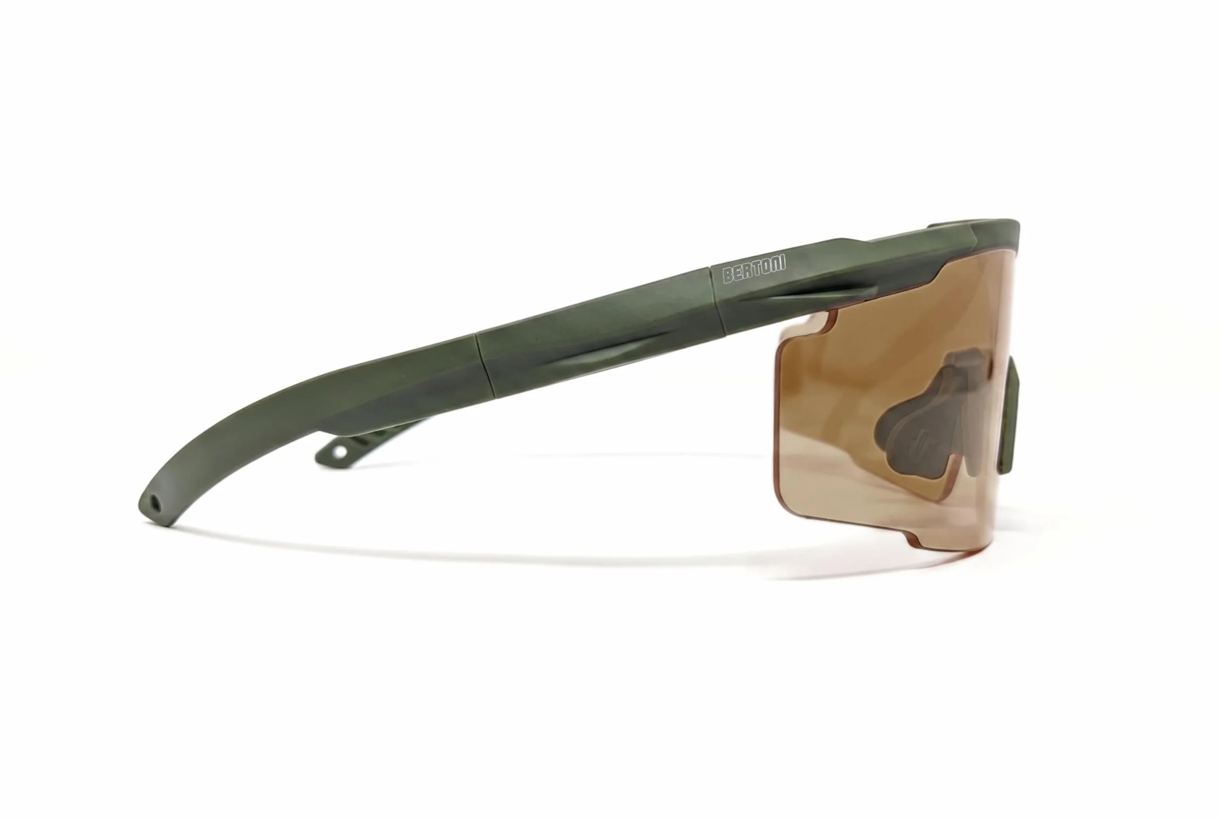 Bertoni Lunettes de Tir Sportif avec 4 Verres Interchangeables de Protection Balistique avec Clip pour Verres Correcteurs – Mod. SH890N SOS