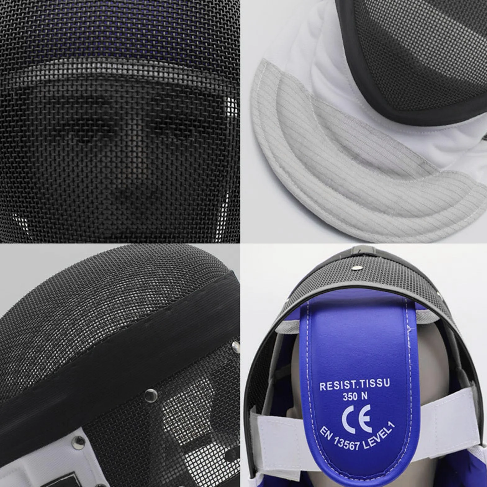 Masque d'escrime RiToEasysports Standard CE350N avec Maille Métallique et Doublure Imperméable