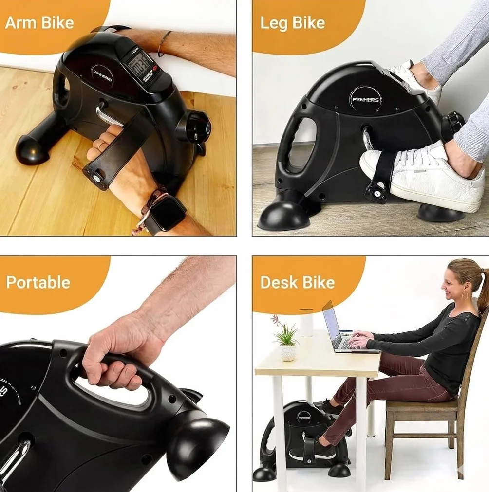 Mini Vélo Statique, Pédaleur Statique pour Personnes Âgées, Appareil d'Exercice à Domicile