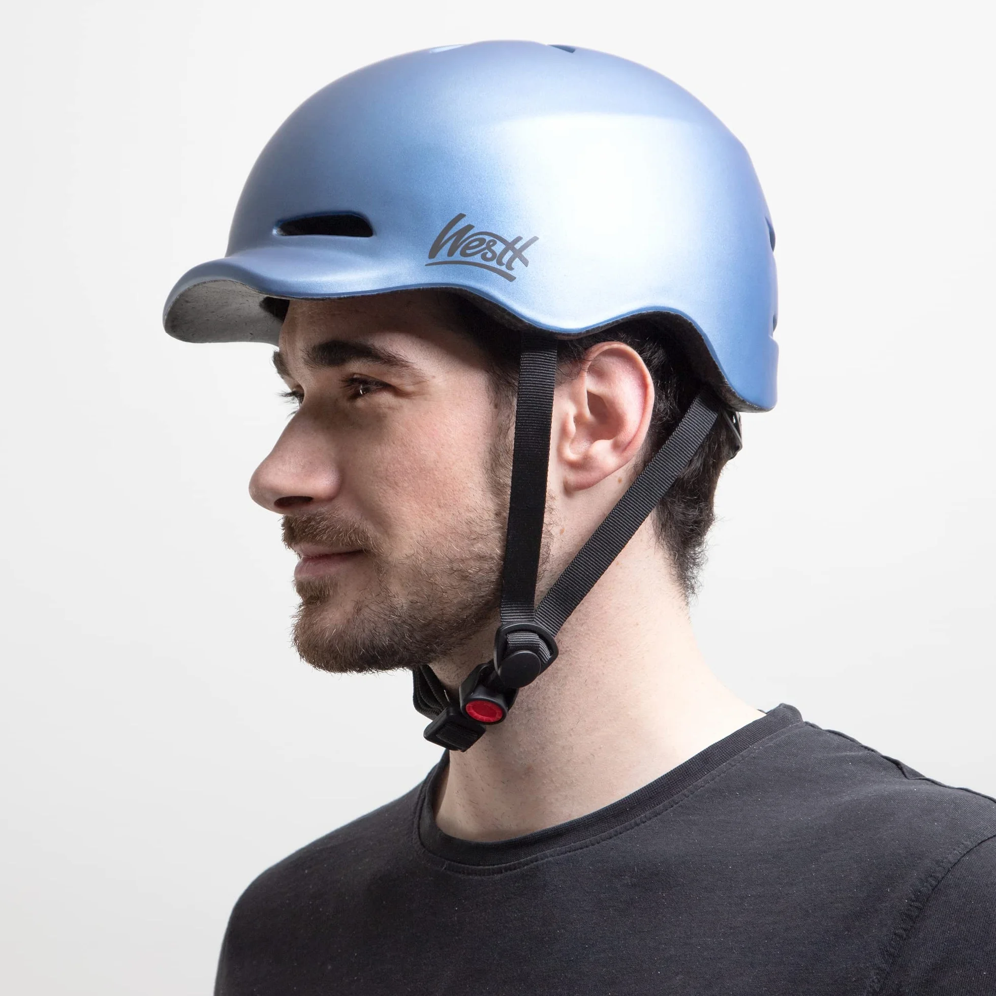 Westt Urban Casque vélo Urbain Homme Femme Enfants, Casque de Skate BMX avec lumière Respirante, 58-60cm