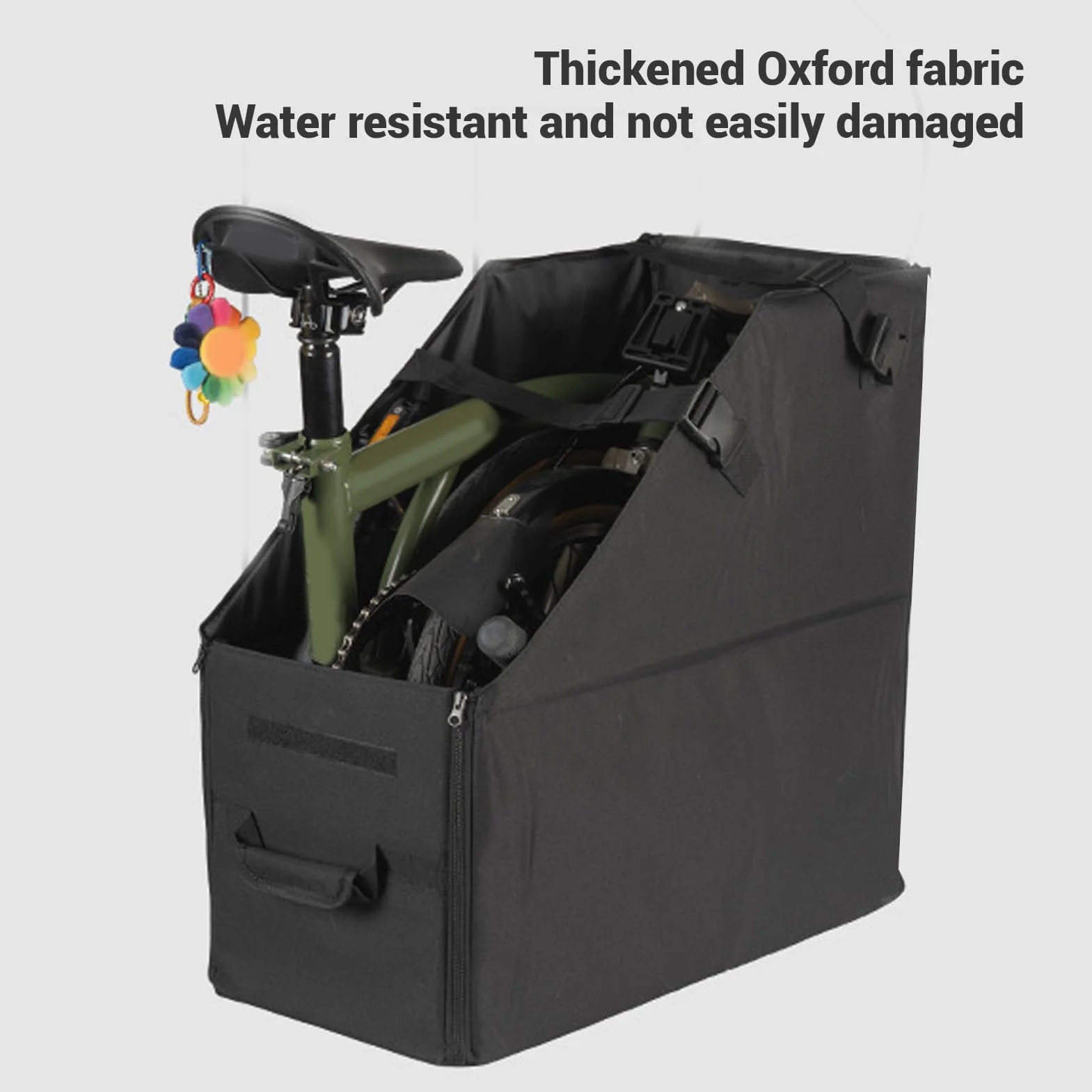 banapoy Boîte de Rangement de Vélo Pliante pour Organisateur de Vélo Pliable, étui de Transport de Rangement de Vélo avec Housse Anti-poussière pour Coffre de Voiture, pour Dahon