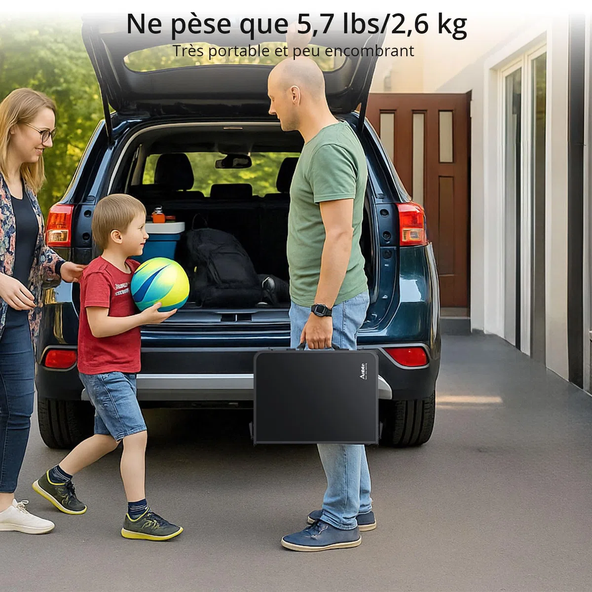 Anbte Table de Camping Pliante avec Filet de Rangement, Table de Pique-Nique Portable en Alliage d'Aluminium Hauteur Réglable en 3 hauteurs pour Intérieur/Extérieur, Cuisine