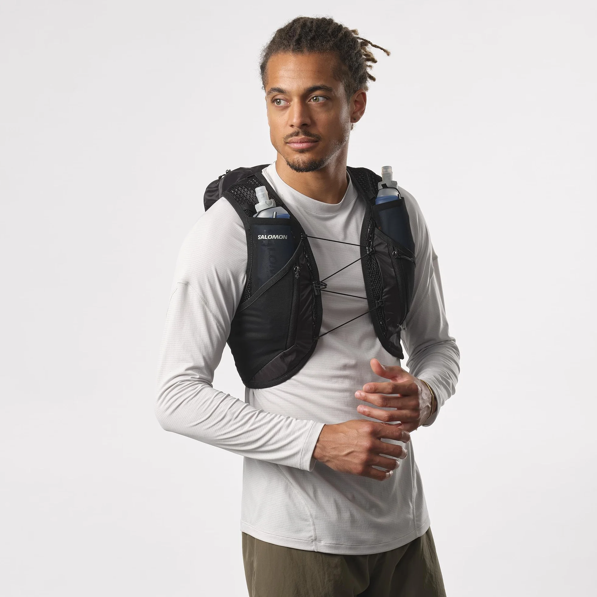 Salomon Active Skin 12 Set, Poches Poitrine faciles à hydrater, Confort SensiFit de précision, Rangement optimisé pour Les sentiers Ultra avec Poches sécurisées
