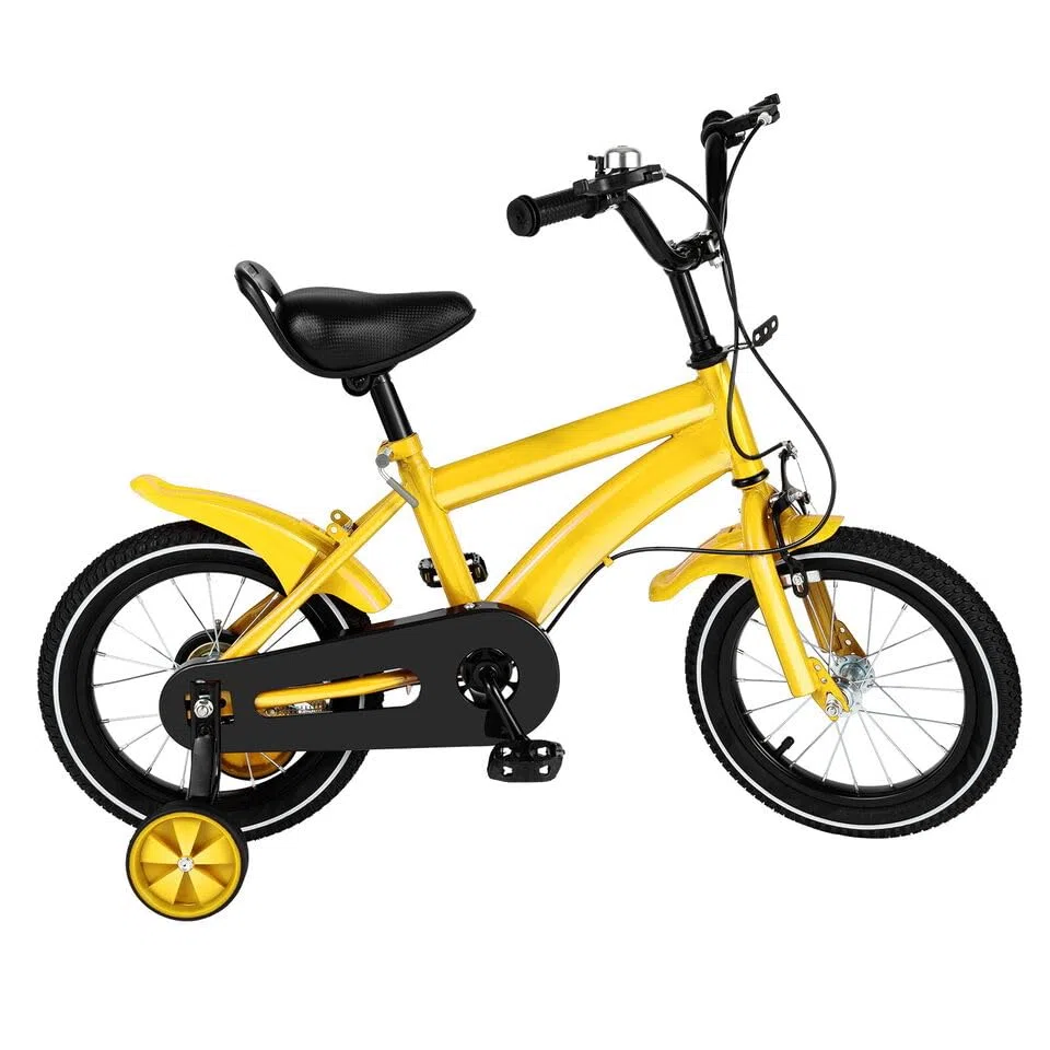 14-Zoll-Kinderfahrrad, Kinderfahrrad Höhenverstellbar, Jungen-Mädchen-Fahrrad mit Stützrädern, Kinder-Balance-Bike Fahrrad für Alter von 3-6 Jahren