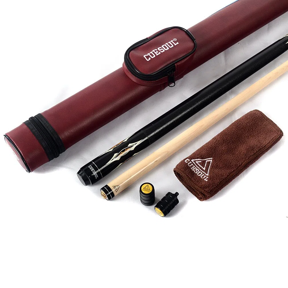 CUESOUL 19 onces 1/2 Jointé Maple Pool Cue Bâton avec étui