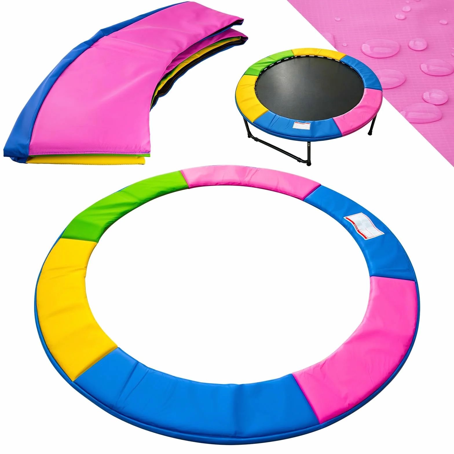 NONMON Coussin de Protection Remplacement pour Trampoline Ø 244 305 366 397 427cm, Housse de Protection des Bords Indéchirable Couverture Rembourrage, Tapis de sécurité Résistant aux UV