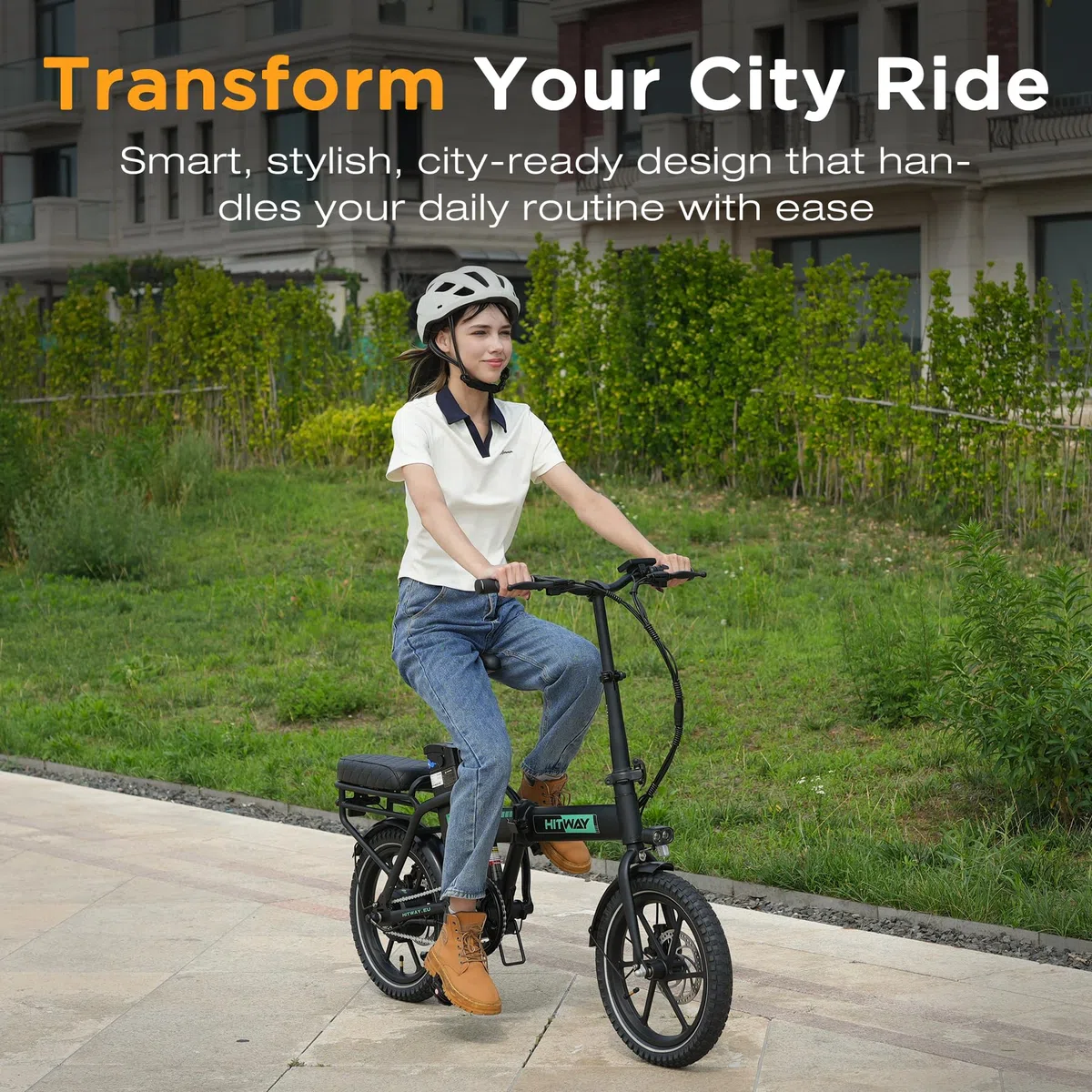 HITWAY Vélo Électrique Pliable 16", 36V 13Ah Batterie Amovible E-Bike,pedelec