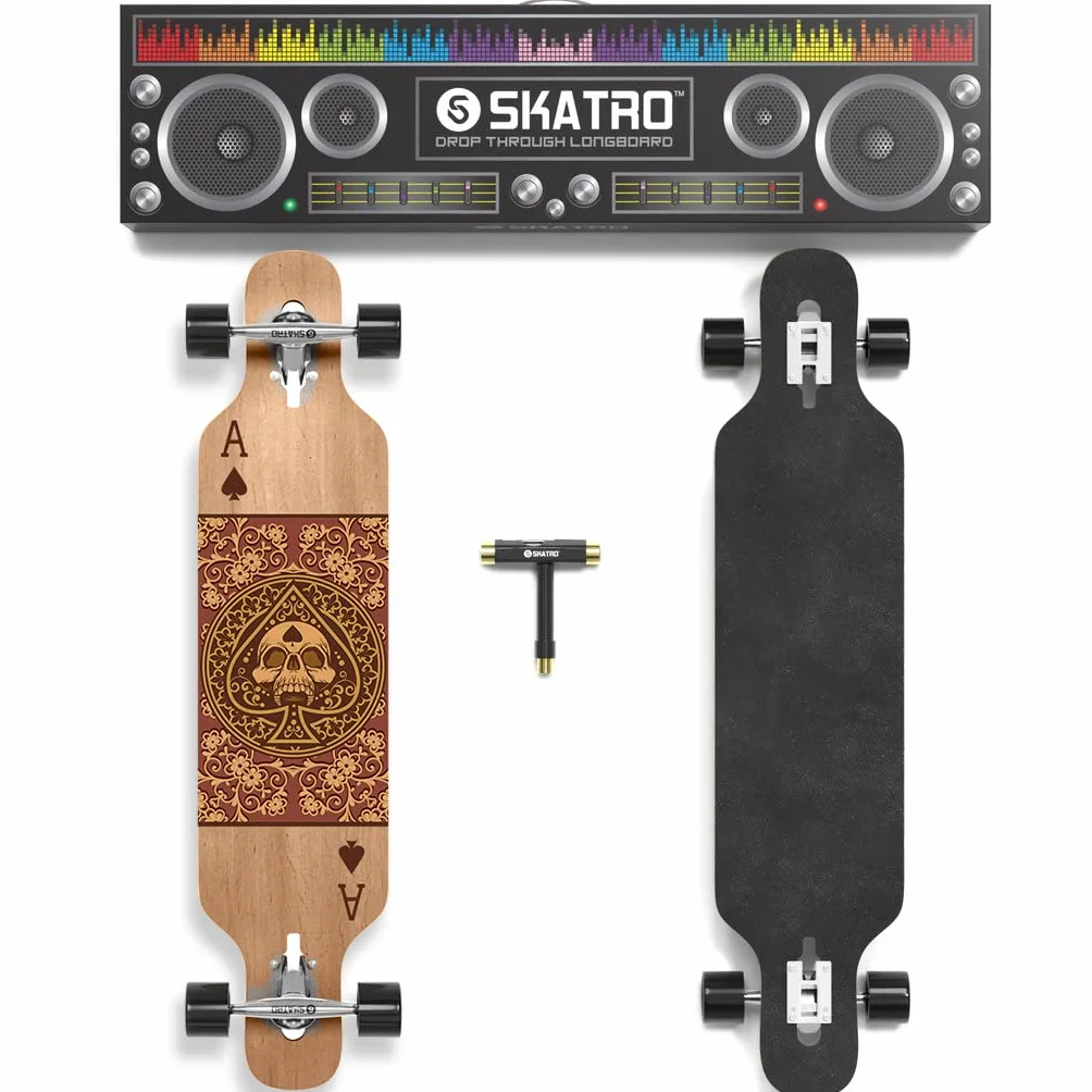 SKATRO Drop Through Longboard Skateboard Freeride T-Tool