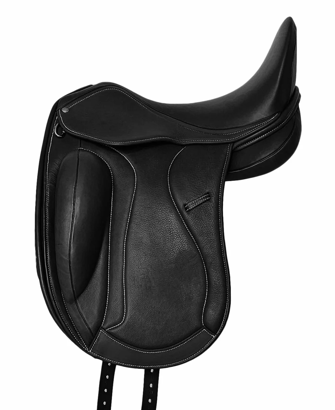 A&M Reitsport Selle de dressage Chester en cuir, fer à tête changeable, arbre polyflex, noir, taille : 17,5 pouces