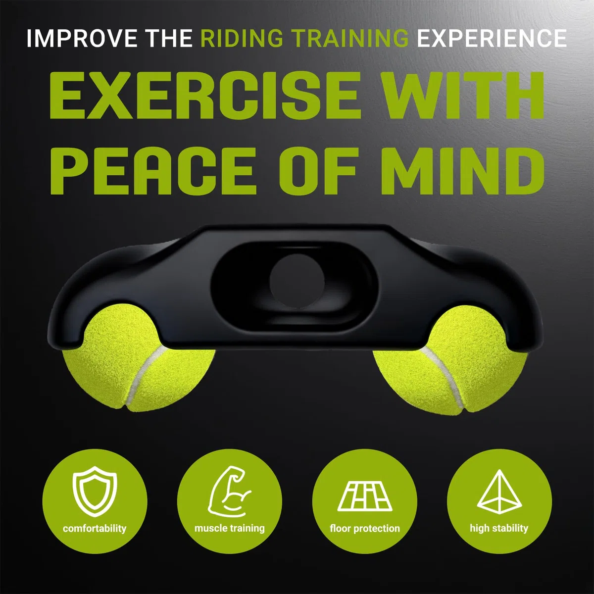 4 Pieds de Plaque de Bascule,Adaptateur de Pieds de Bascule à vélo à l'intérieur,Portable Wippplatten-Bike Trainer,Tennisballfüße für Wahoo Kickr Core 2 Roller Trainer, avec 8 Balles de Tennis