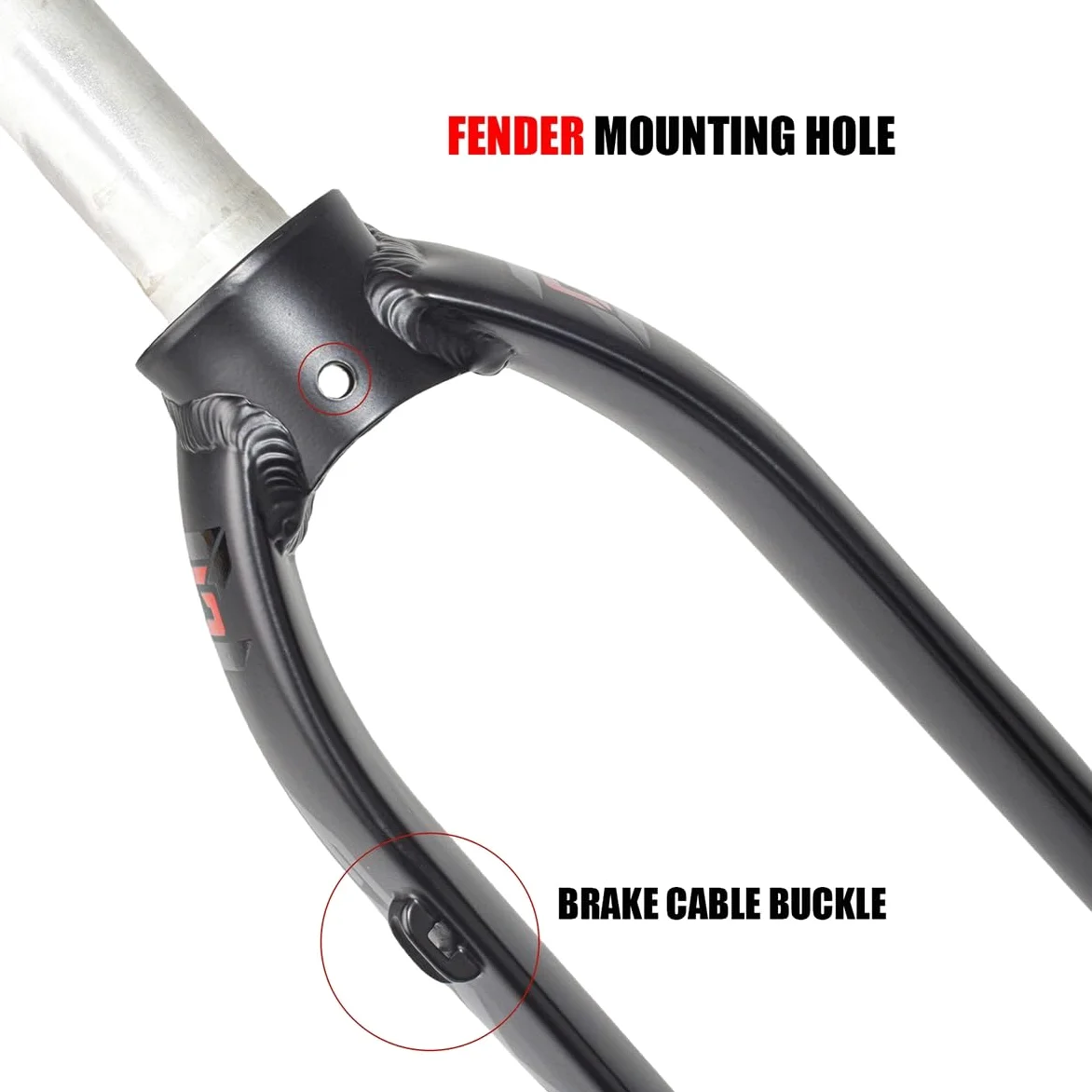 Fourches Rigides VTT 26" 27,5" 29" Universelle Fourche De Vélo en Alliage D'aluminium Ultralégère Tube Droit 1-1/8" Fourche Avant De Frein À Disque 9x100mm Libération Rapide(Black Label,29in)