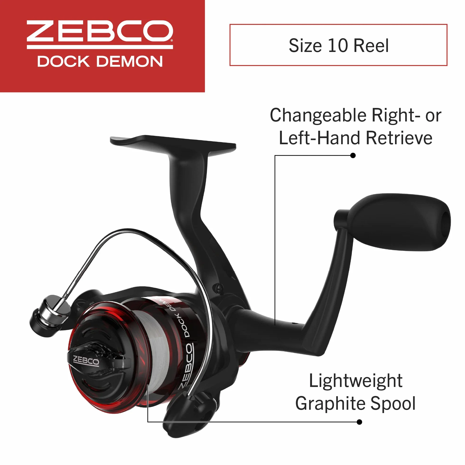 Zebco Dock Demon Moulinet à Lancer léger, Canne à pêche et Moulinet à Lancer léger, Canne en Fibre de Verre Durable de 76 cm, système Anti-Retour Quickset