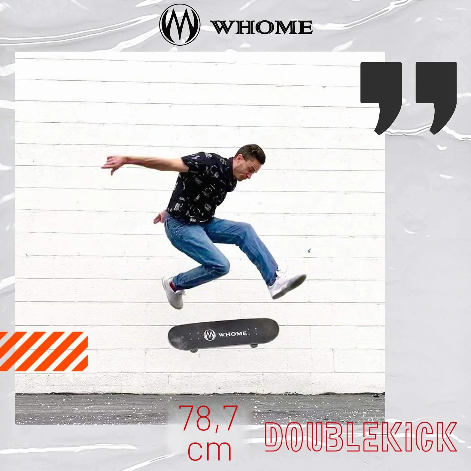 WHOME Pro Skateboard Complet 31x8 inch Plateau 8 Plis érable Alpin Roulement ABEC-9