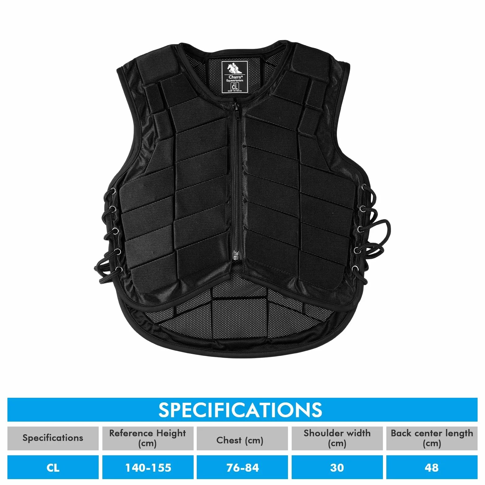Protecteur De Corps D'équitation, Gilet De Sécurité D'entraînement D'équitation De Protection Noir en Acrylique, Gilet D'équitation Confortable pour Garçons Filles Enfants Enfants(CL)