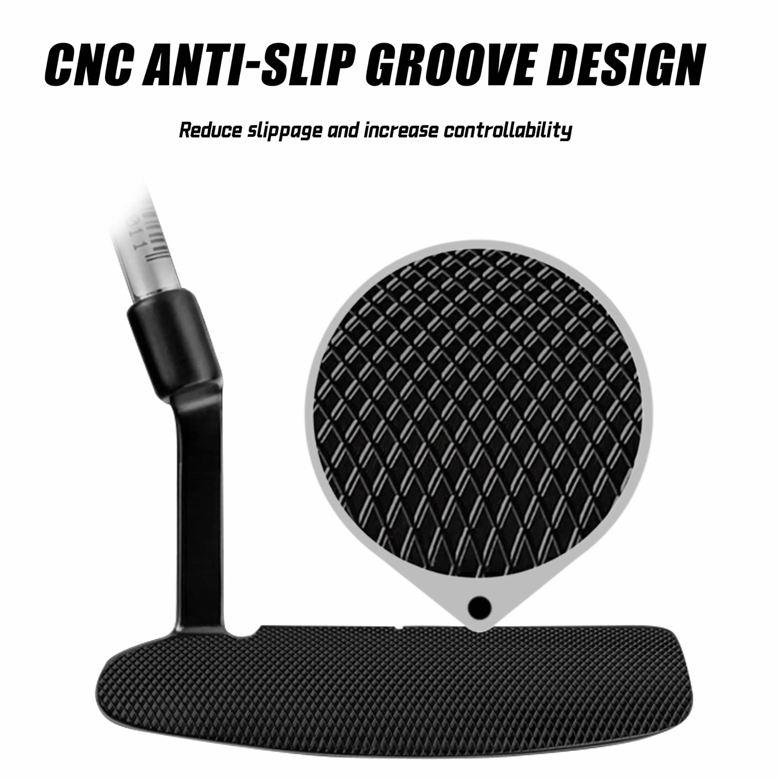 PGM Putter Club de Golf Homme Gaucher Manche en Acier 950 Tête de Putter en Acier Inoxydable Easy Flop Shots