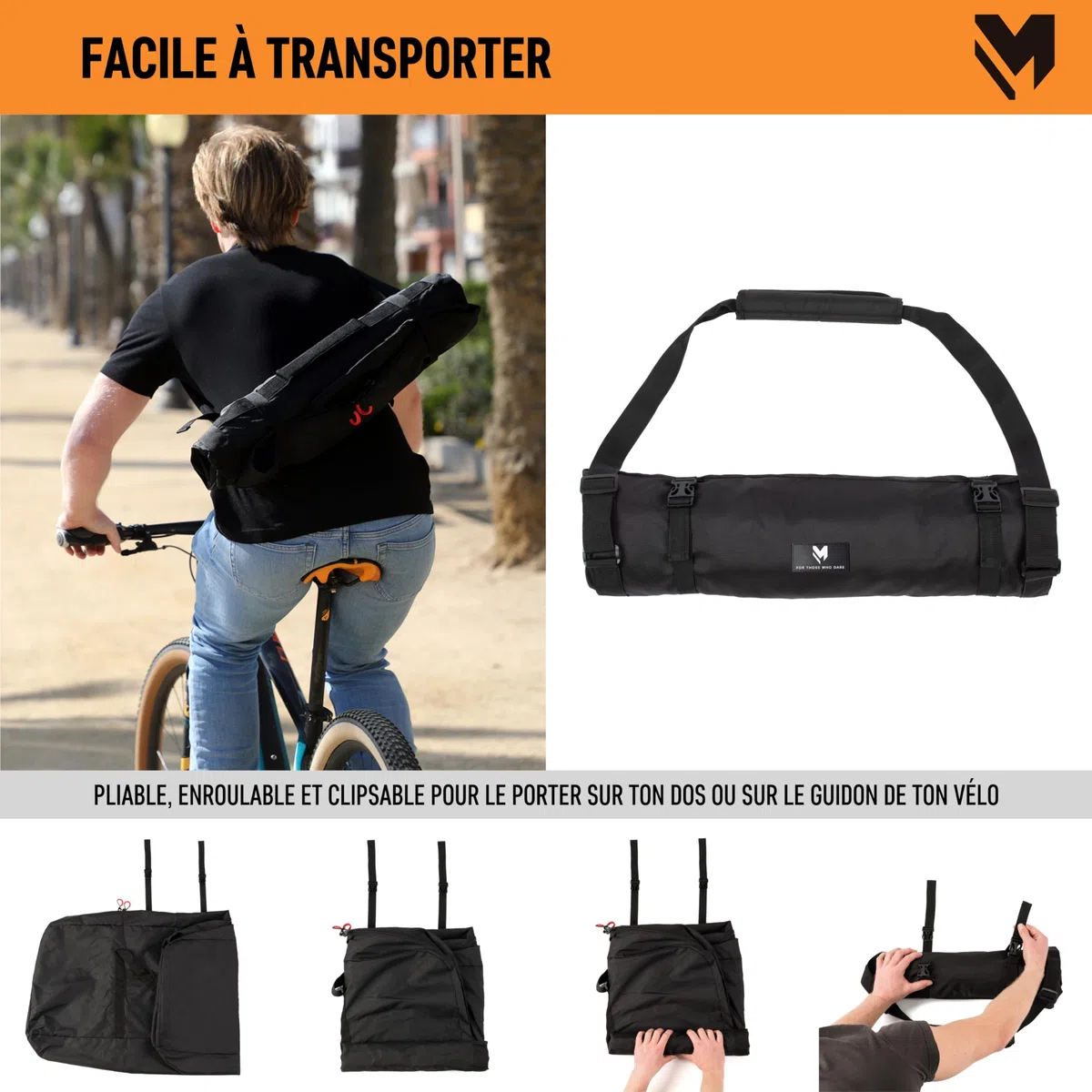 lamaki Housse Transport Velo - Route & Gravel, VTT 26-29 Pouces - Sans Retirer la Roue Arrière - Sac Transport pour Voyage - Housse de Velo Pliable, Robuste en Nylon 1680D