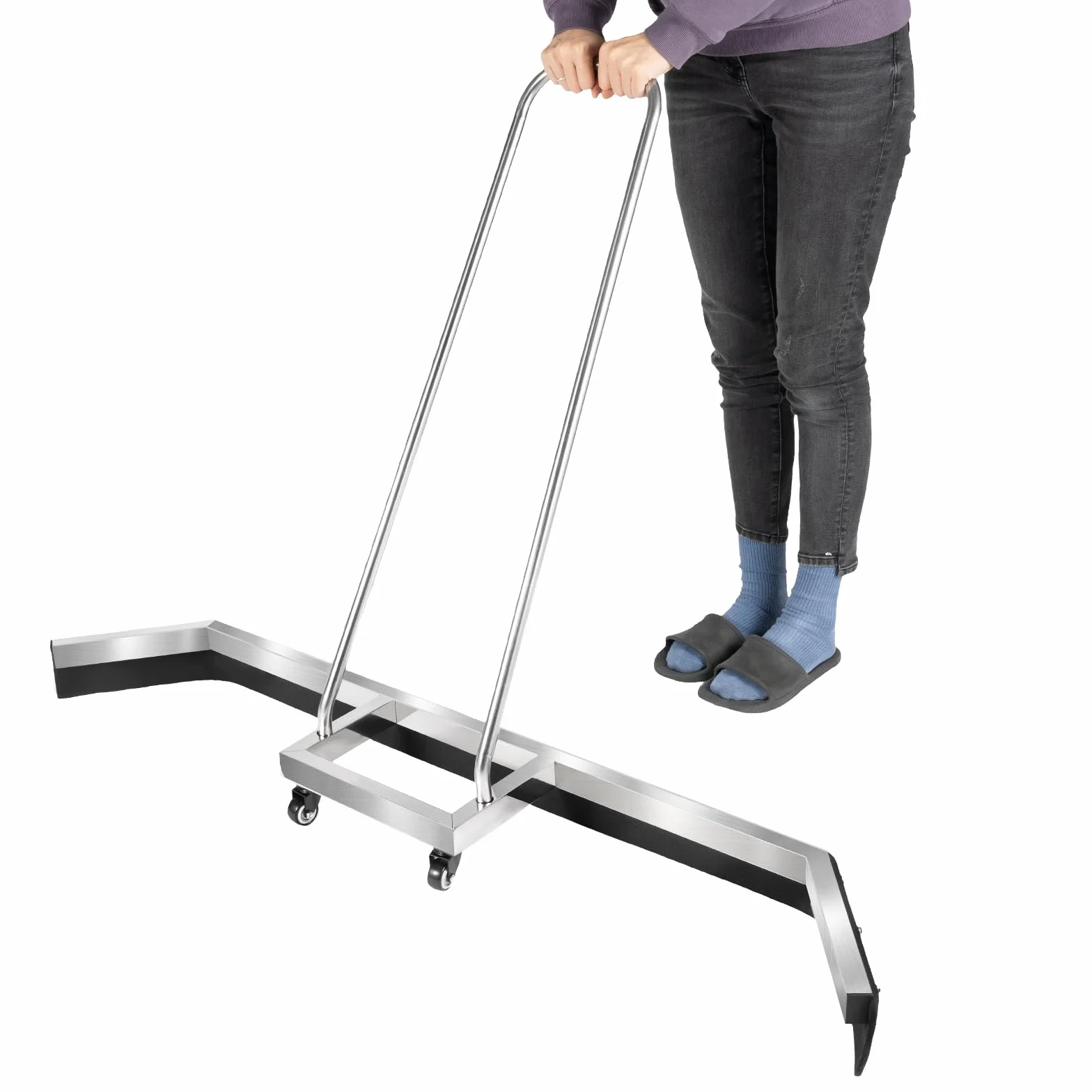 Court, raclette pour terrain de sport avec cadre en acier inoxydable, tête de balai en caoutchouc EVA de 101 cm de large avec roulettes pivotantes, curseur d'eau pour tennis et courts de basketball