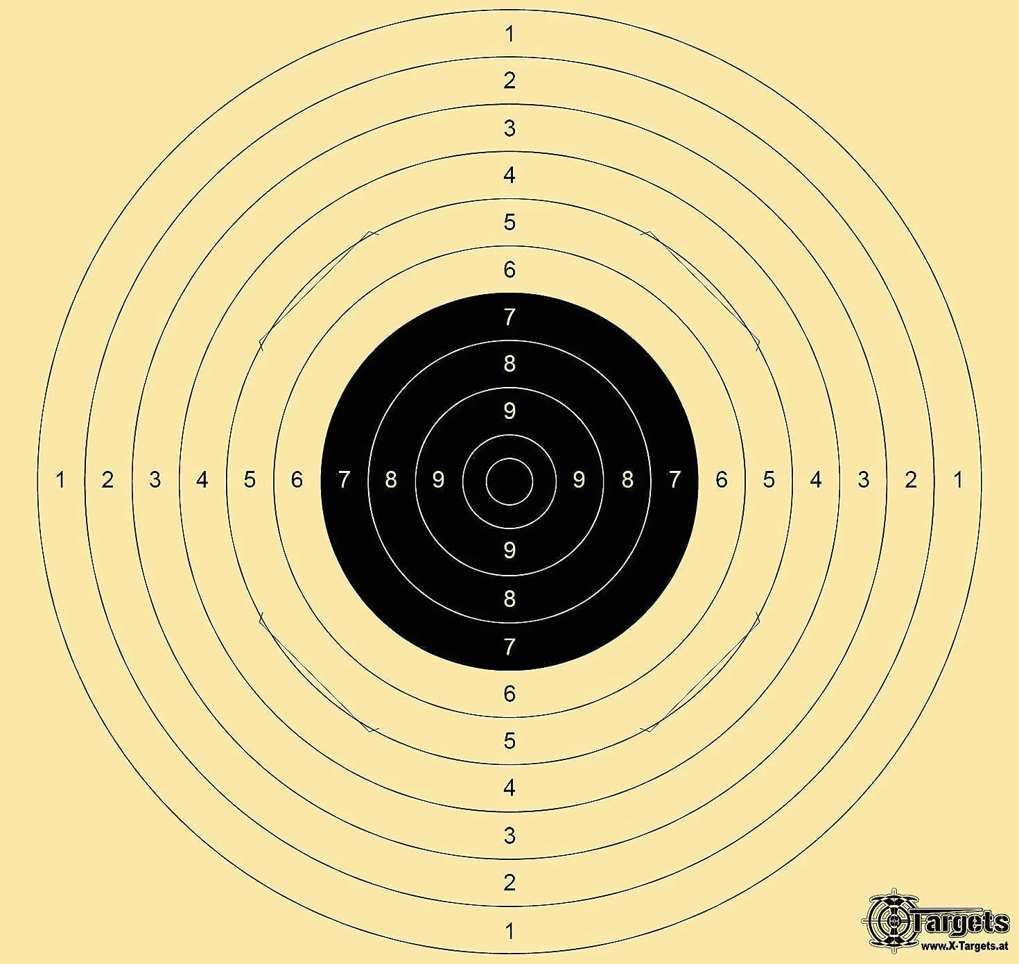 X-Targets Ensemble de cibles 140 pièces Standard/Duel Target / 52x55 cm et 26x26 cm/Carton de cibles de tir 200 g/m² Chamois