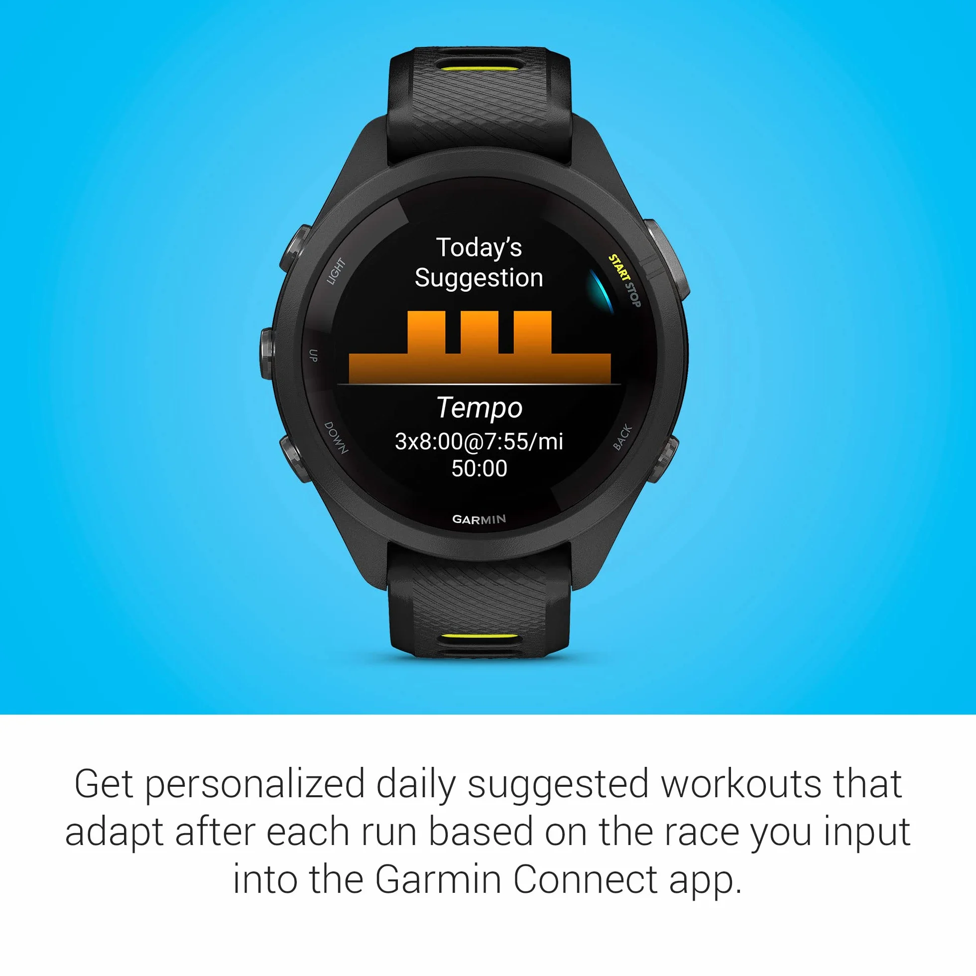 Garmin Forerunner® 265S Montre GPS, unisexe, noir/jaune citron, taille unique