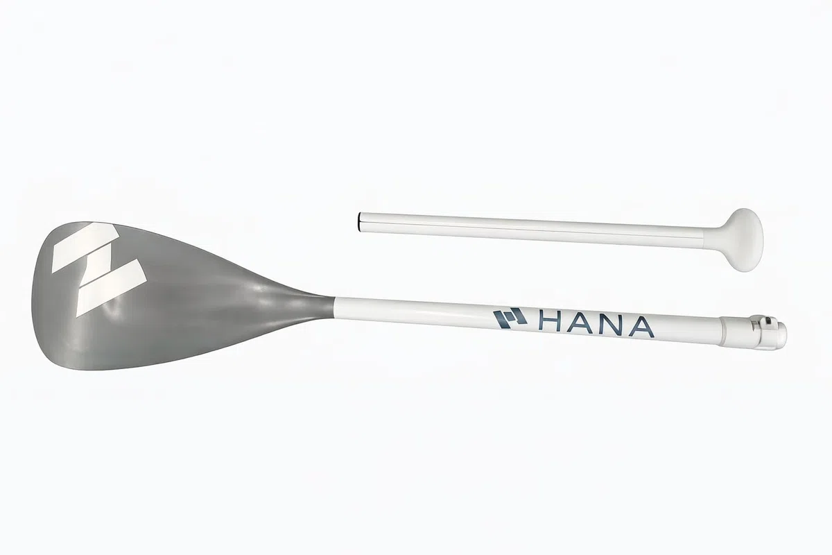 HANA Pagaie de Longe CÔTE et Marche Aquatique – Réglable 100-130 cm – Ultra Légère 520g – Manche Aluminium Anti-Corrosion & Pales Nylon – Poignée Ergonomique en T – 2 Parties