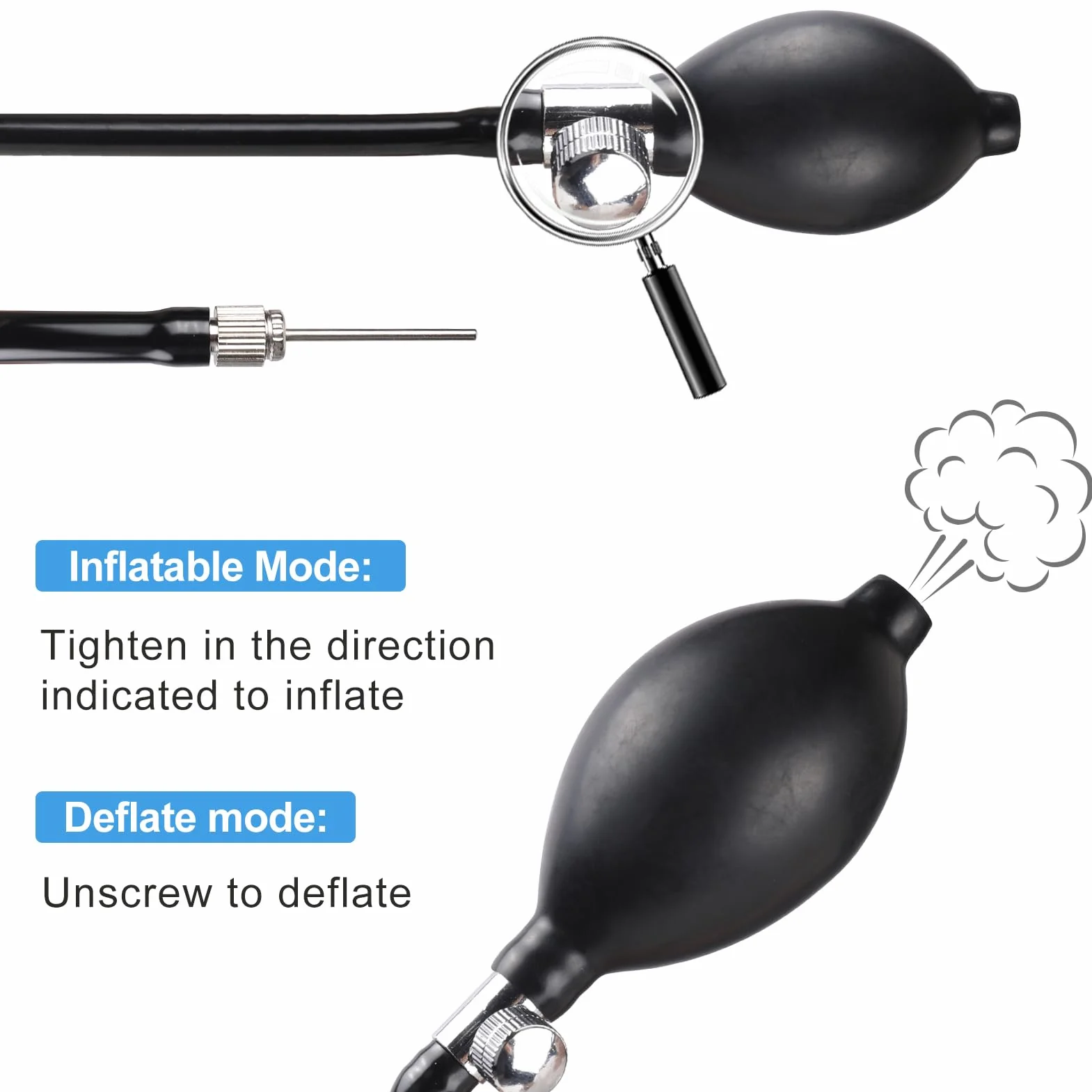 Pompe à Main Universelle pour Casque de Football avec Valve de Déverrouillage et Aiguilles de Gonflage