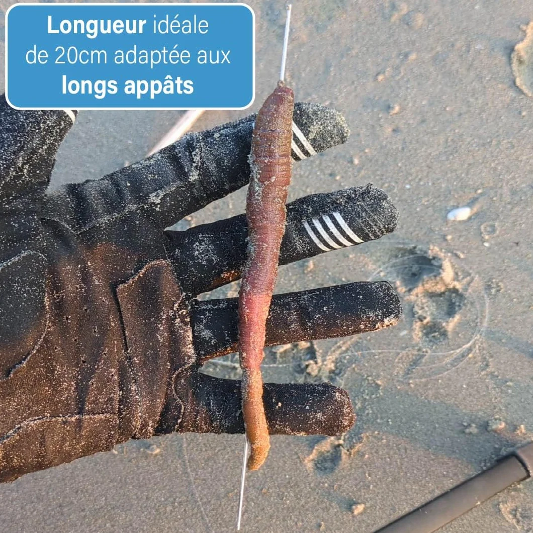 F2M - Pack pêche en surfcasting - Lot de 2 Rouleaux de Fil à ligaturer Les appâts + 1 Boite de 5 Aiguilles à locher Les vers