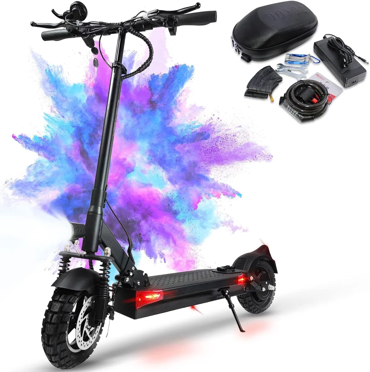 JOYOR Trottinette Electrique Adulte,S/Y Serie Autonomie 55-75KM Batterie 48V 13/18Ah Moteur 500W/600W Trotinette Electrique Puissante Tout Terrain Ultra Legere Double Suspension