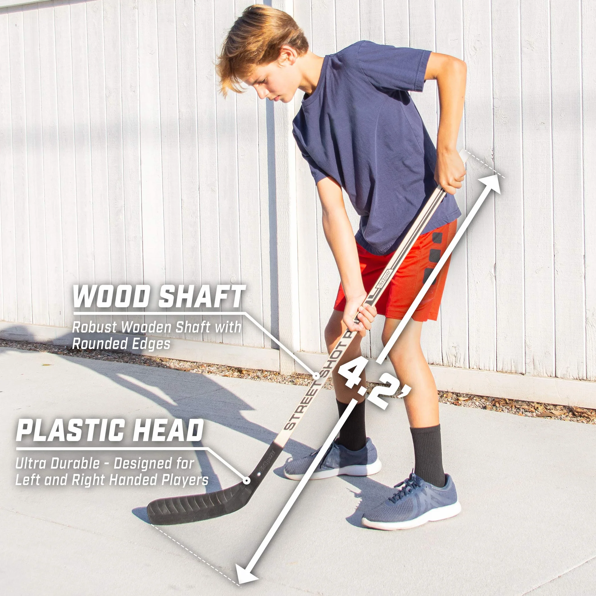 GoSports Hockey de Rue - Choisissez Entre un Ensemble de But Avec Bâtons ou des Bâtons de Hockey (Pack de 2)