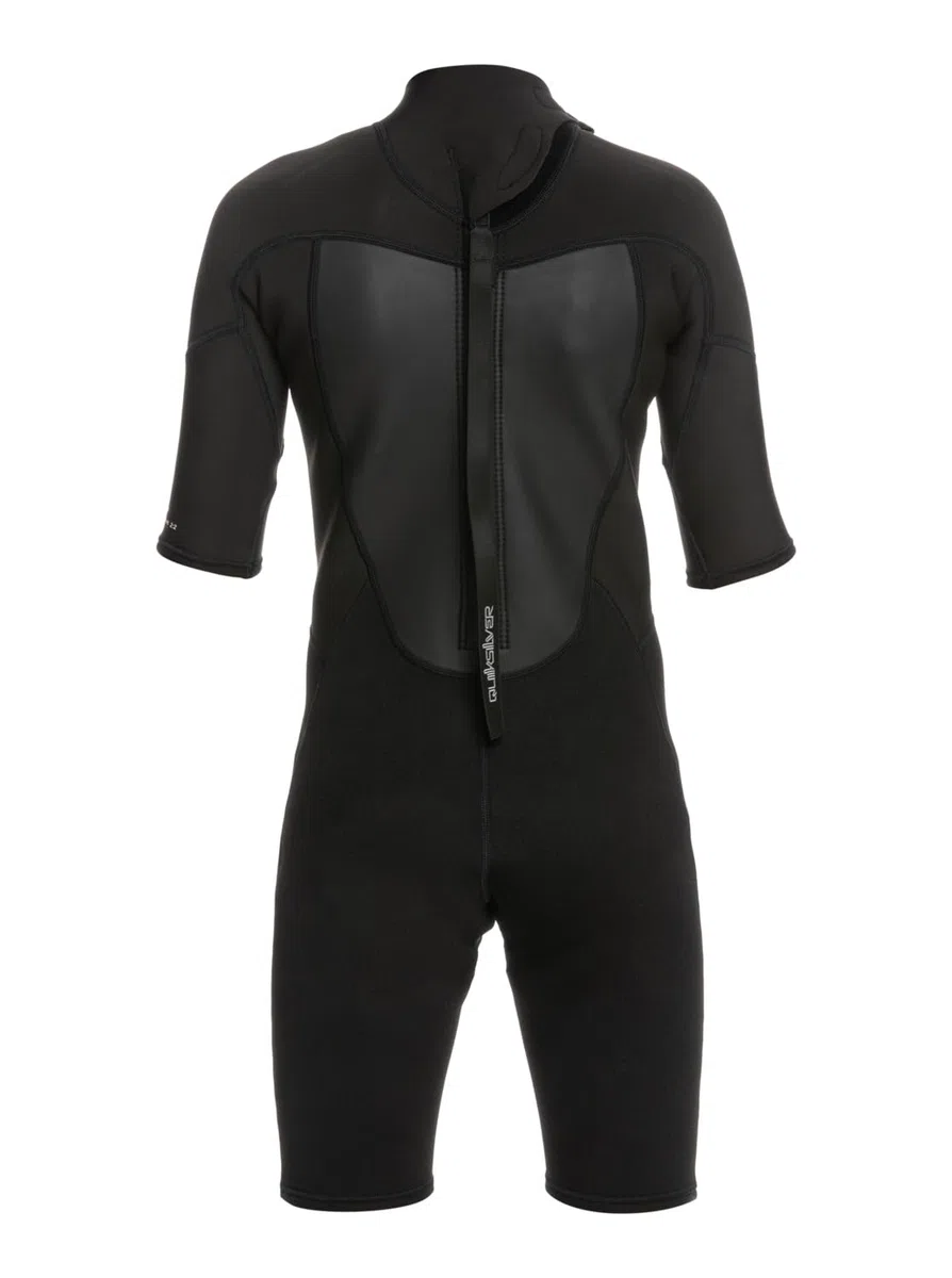 Quiksilver Prologue 2023 Combinaison de plongée Courte à Manches Courtes et Fermeture éclair dans Le Dos pour garçon Noir 2 mm