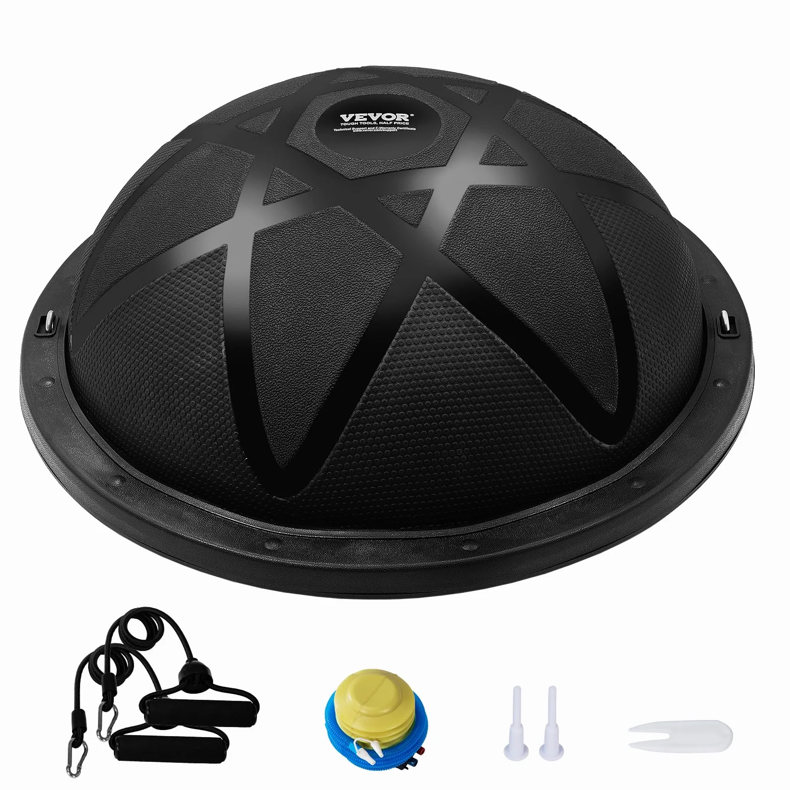 VEVOR Balle d'Équilibre Demi-ballon Fitness 66cm avec Pompe à Pied, Capacité 300 kg