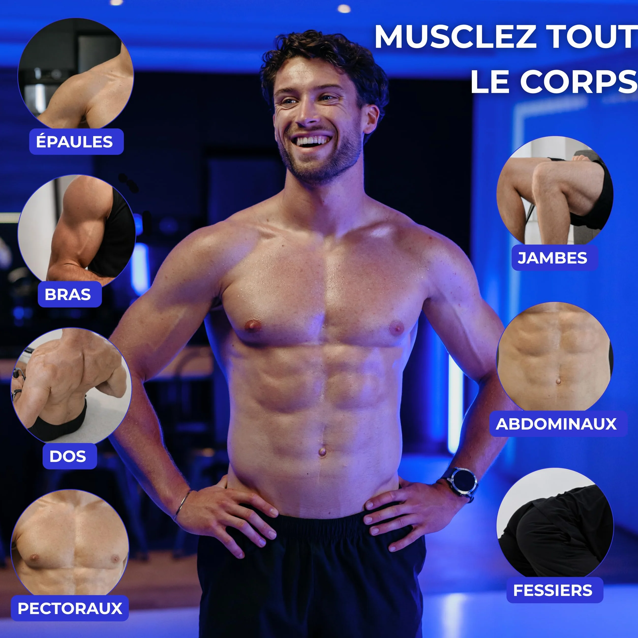 Kit d’Élastiques de Musculation 7 Bandes de Résistance Ajustable 5-120 kg avec Poignées, Sangles de Cheville, Ancrage de Porte