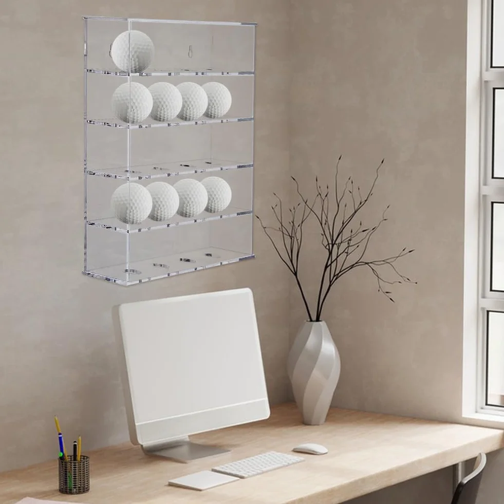 SUPERFINDINGS 1 Set Porte-balles de Golf montable Collection de balles de Golf Vitrine Acrylique Présentoir Transparent Présentoir Suspendu pour vitrine de Magasin