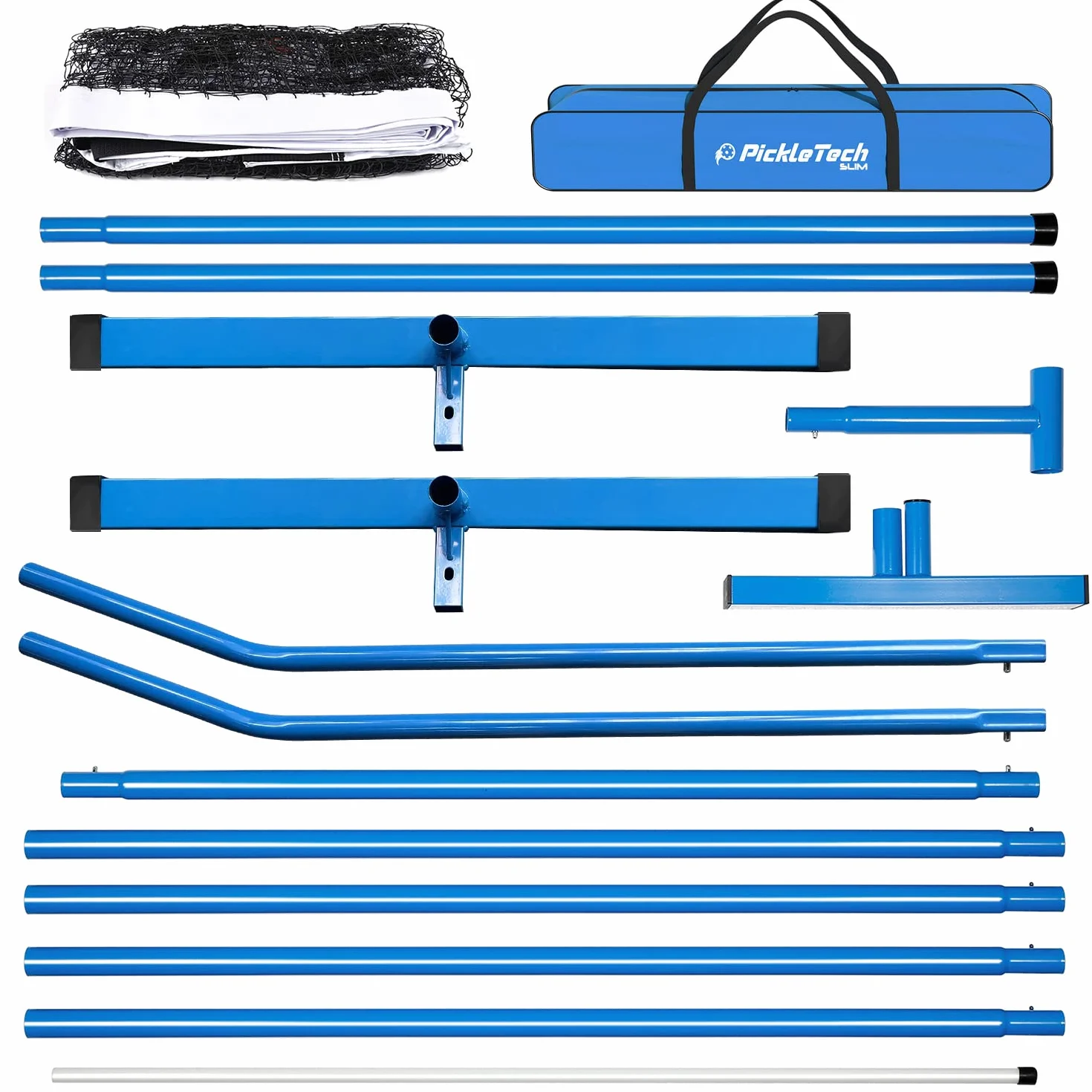 PICKLETECH - Filet de Pickleball Portable Slim 4.0-6,7 m - Spécial Tournois - Filet Résistant + Sac de Transport - Matériel de Pickleball Professionnel - Equipement de Terrain