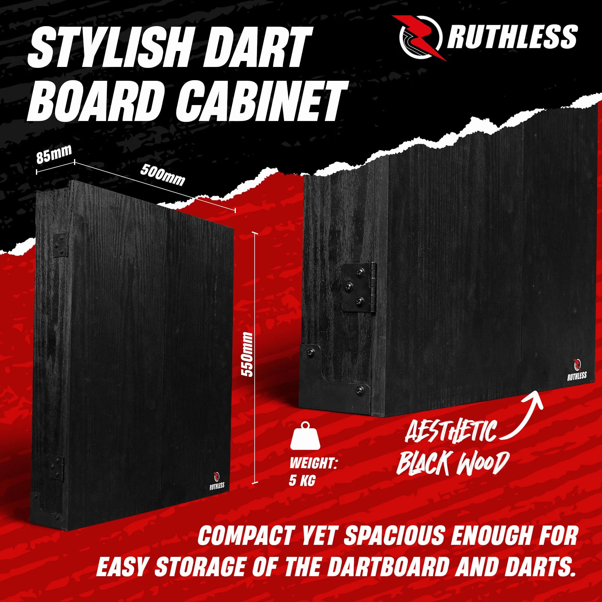 Ruthless Home Darts Centre | Cible de fléchettes avec armoire, cible de fléchettes et 2 jeux de fléchettes