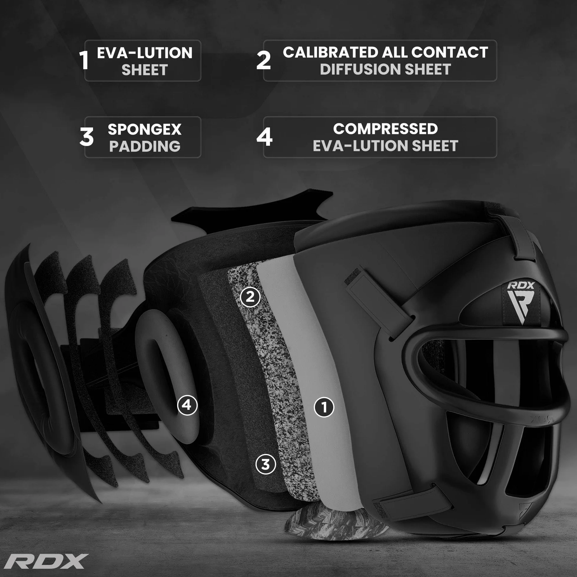 RDX Casque De Boxe MMA Grille Protection Tête Muay Thai Entraînement Arts Martiaux