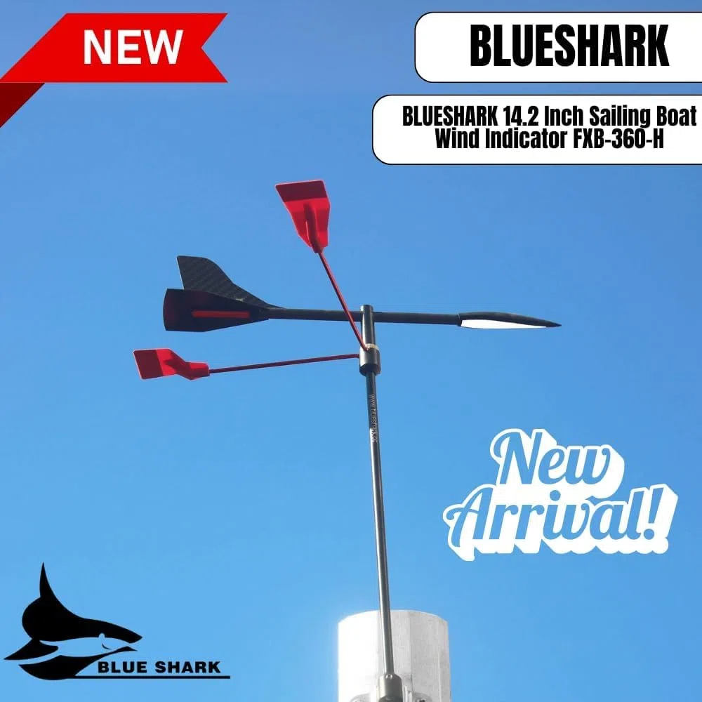 Blue Shark - Indicateur de vent pour voilier 360 mm (navires jusqu'à 12 m de longueur)