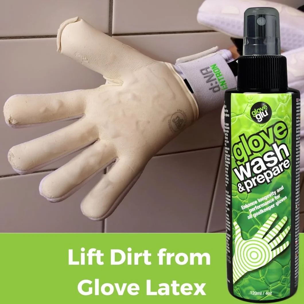 gloveglu MEGAgrip Système d'entretien des gants, Ensemble de gardien de but en 3 étapes, Gloveglu MEGAgrip, Lavage et préparation des gants, Glove Fresh, 3 x 120 ml de sprays pour gants