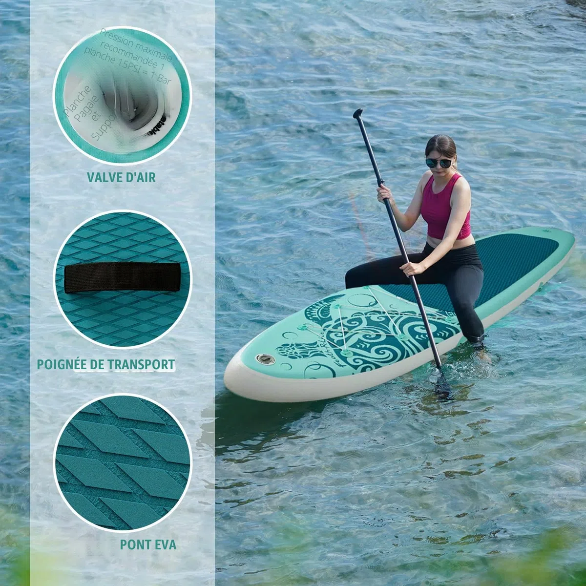 FEATH-R-LITE Stand Up Paddle Board Gonflable pour Adultes Sup avec Deux configurations différentes d'accessoires