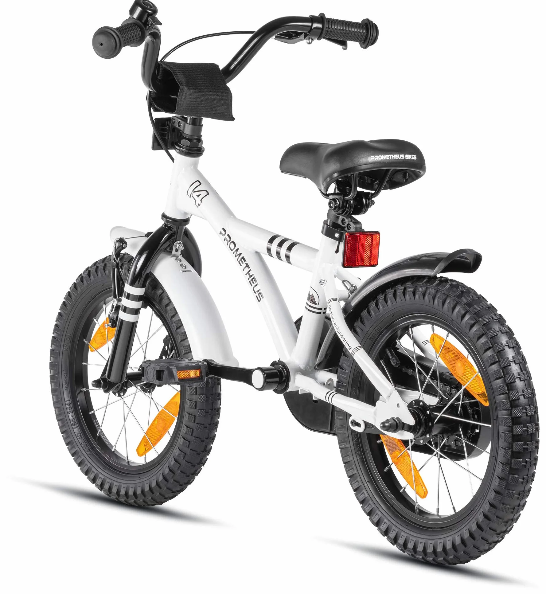 PROMETHEUS BICYCLES Velo Enfant 4 Ans - vélo Fille 14 Pouces a Roulette pour 3 a 5 Ans - Petite Princesse en Blanc