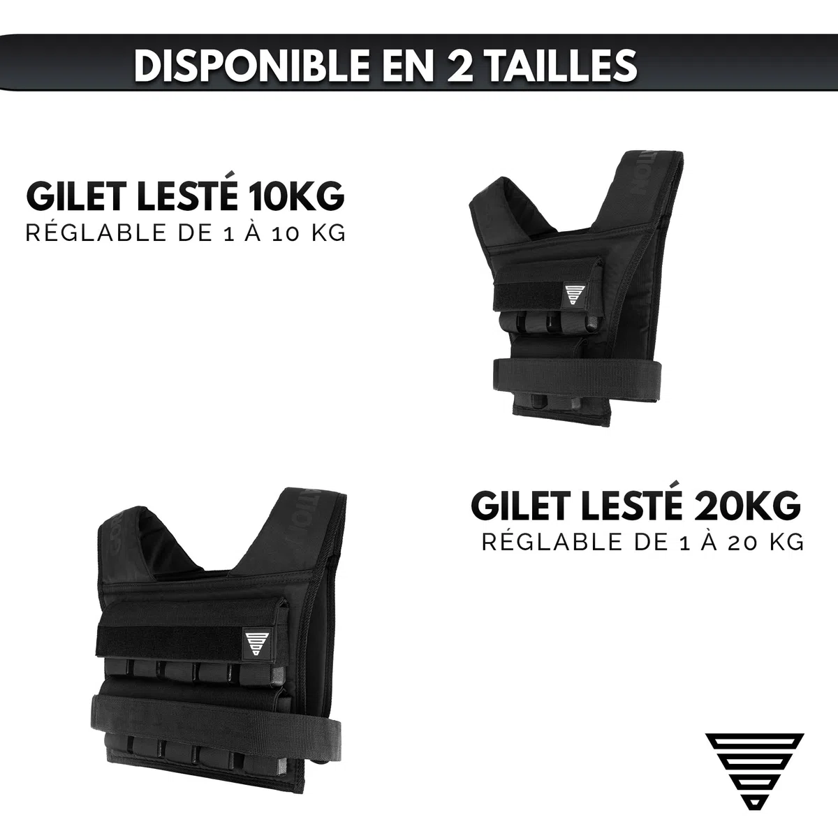 GORNATION Gilet Lesté 10 Kg/20 Kg Ajustable, Veste Lestée avec Poids Amovibles pour Calithenics, Musculation, Fitness et Street Workout, Weighted Vest de Sport pour Hommes et Femmes