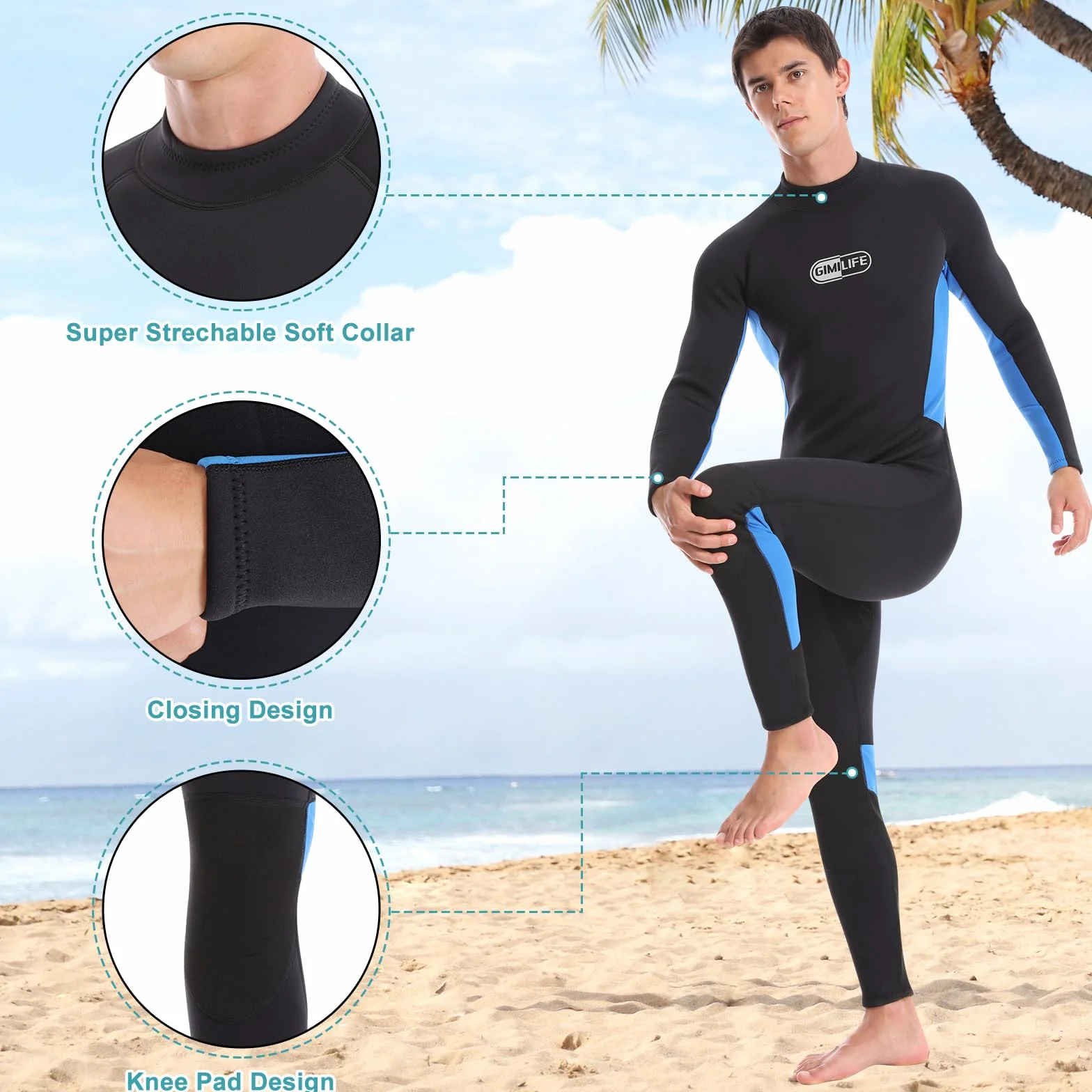Combinaison de Plongée pour Homme, Combinaison Plongée Complète Homme, Combinaisons de Plongée en Néoprène 3mm Combinaison Natation Homme pour la plongée, Snorkeling, Natation, Surf