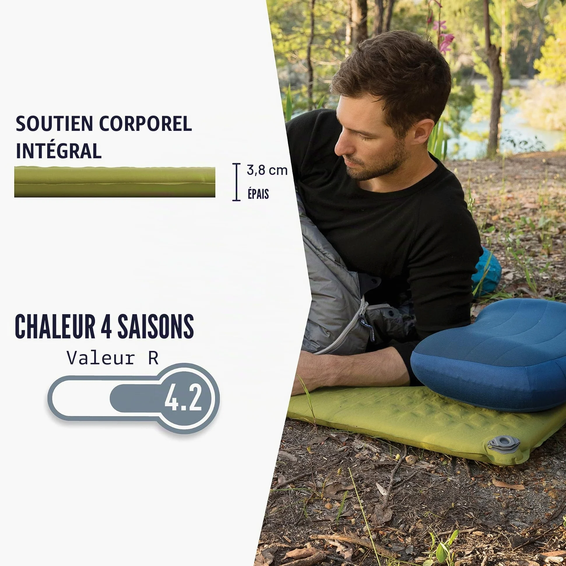 Colchoneta Autohinchable - SI - Camp Mat Self Inflating L Color: Verde Oliva