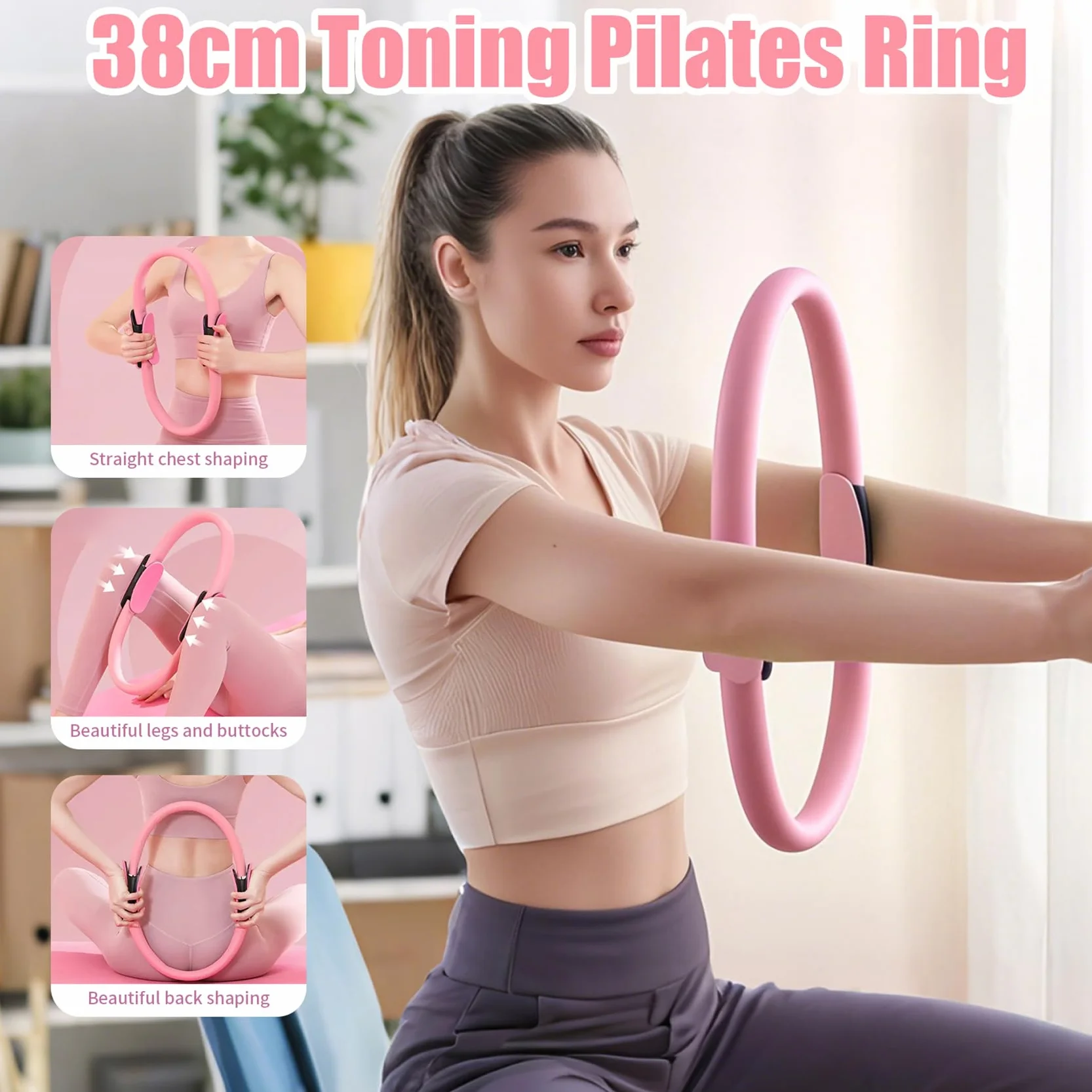 Pilates Essentials Kit for Women, Pilates Equipment, for Home Workouts with Ring and Ball Set, 3pcs Booty Bands, Yoga Bands for Stretching, Fascia Ball, Yoga Socks
