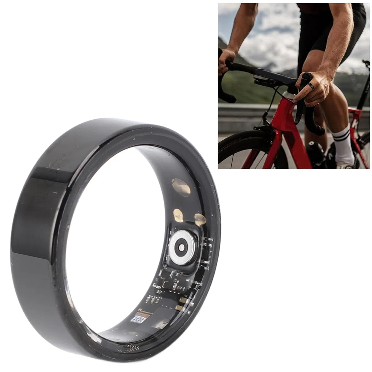 Smart Ring Health Tracker, Suivi du Sommeil, Anneaux de santé Portables, Anneaux de Suivi de la Condition Physique, avec Plusieurs Modes, Noir (Taille 13)