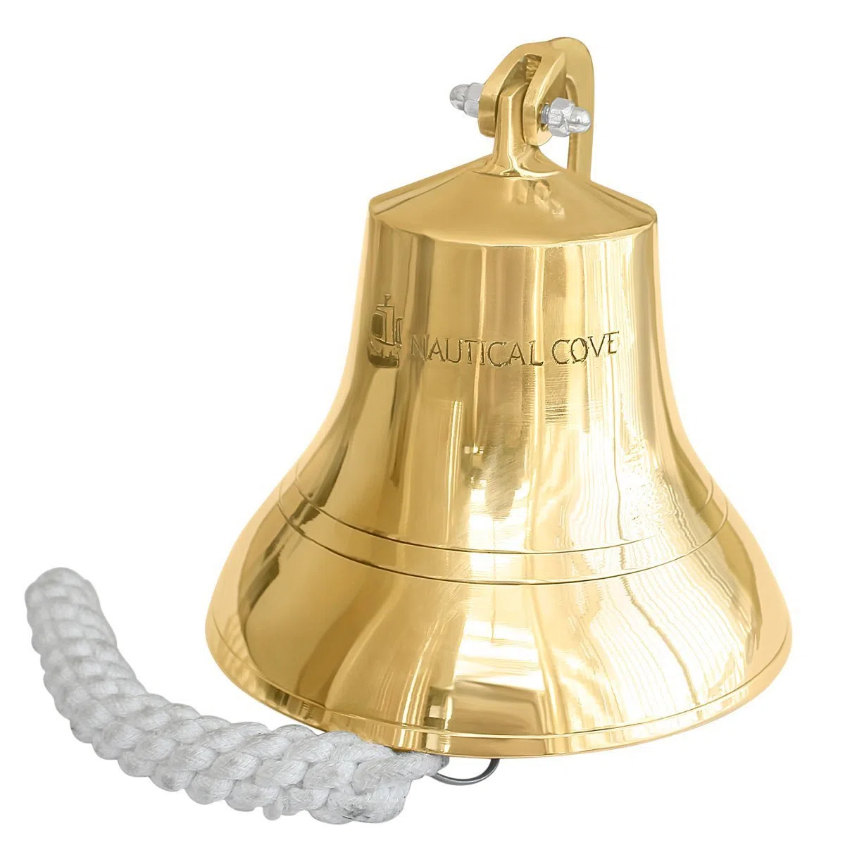 Nagina International Nautical Cove - Navires en Laiton Massif - Cloche de 6 "de Hauteur et à Fixer au Mur - Anneau Clair pour Utilisation intérieure et extérieure