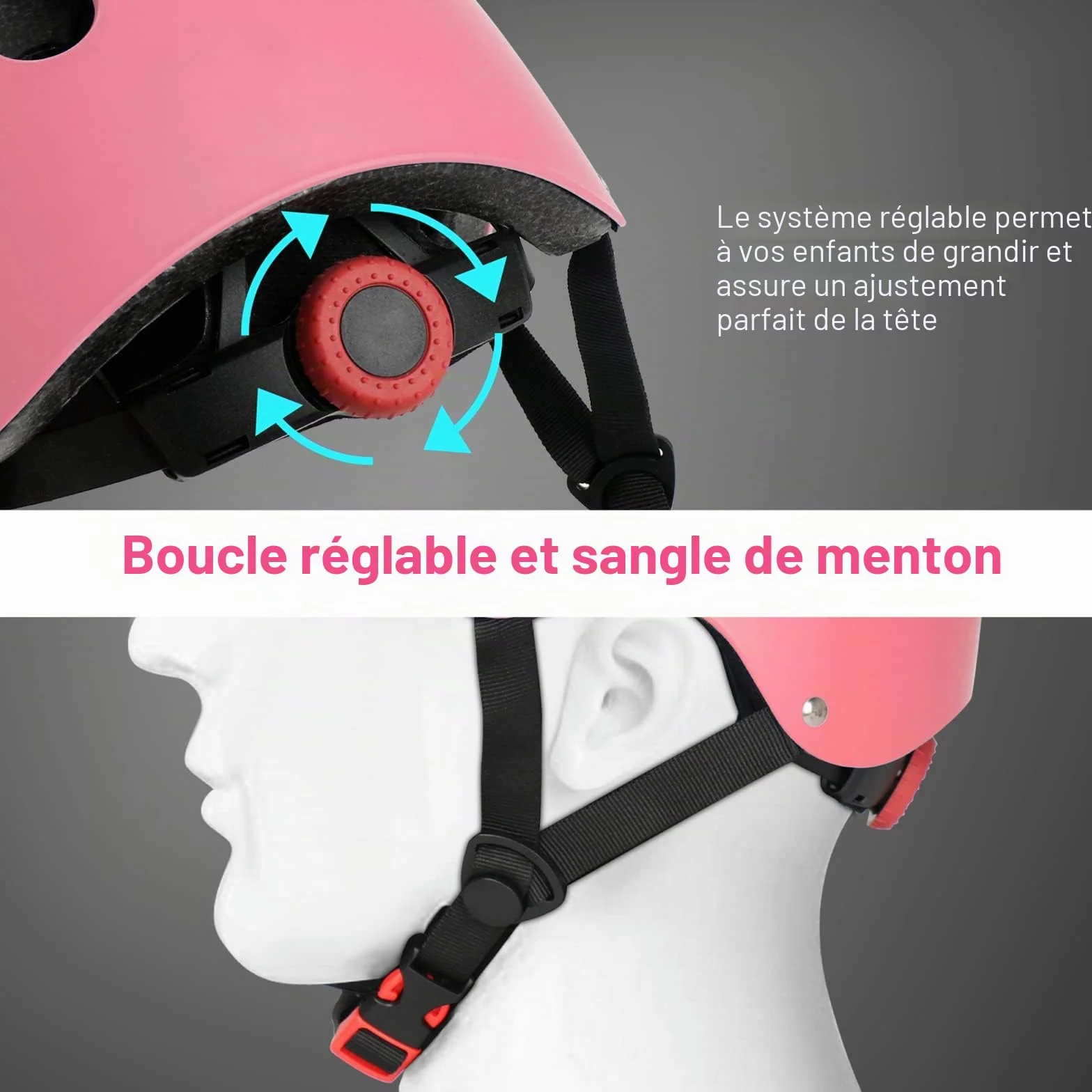 KAMUGO Casque vélo enfant 2-8 ans avec protection genoux coudes poignets skateboard vélo scooter patins