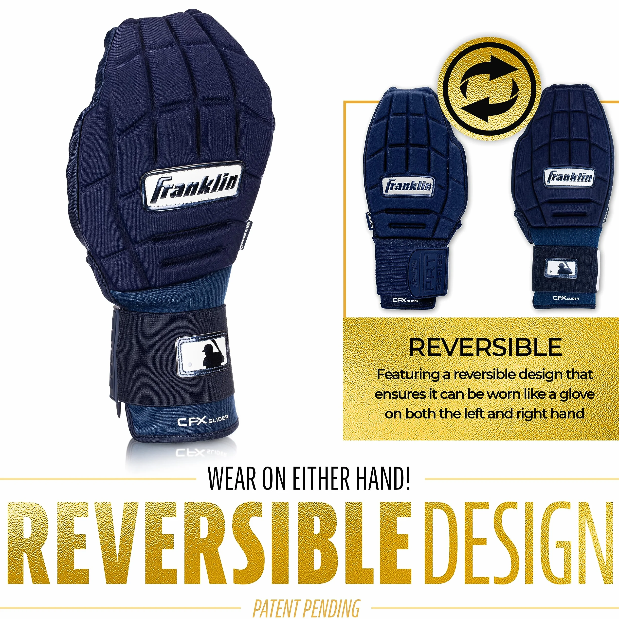 Franklin Sports Cfx Prt Adult Protective Baserunning Sliding Glove Gants de Protection Unisexe