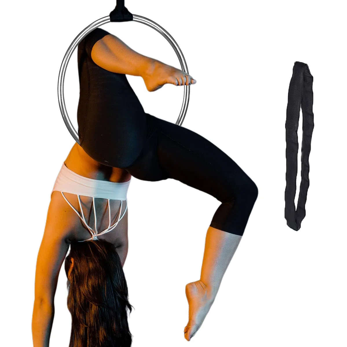 Prior Fitness Ensemble de Mini cerceaux Lyra de 43,2 cm, équipement aérien de Cirque, Cerceau de Yoga aérien en Acier Inoxydable pour Fitness à Domicile
