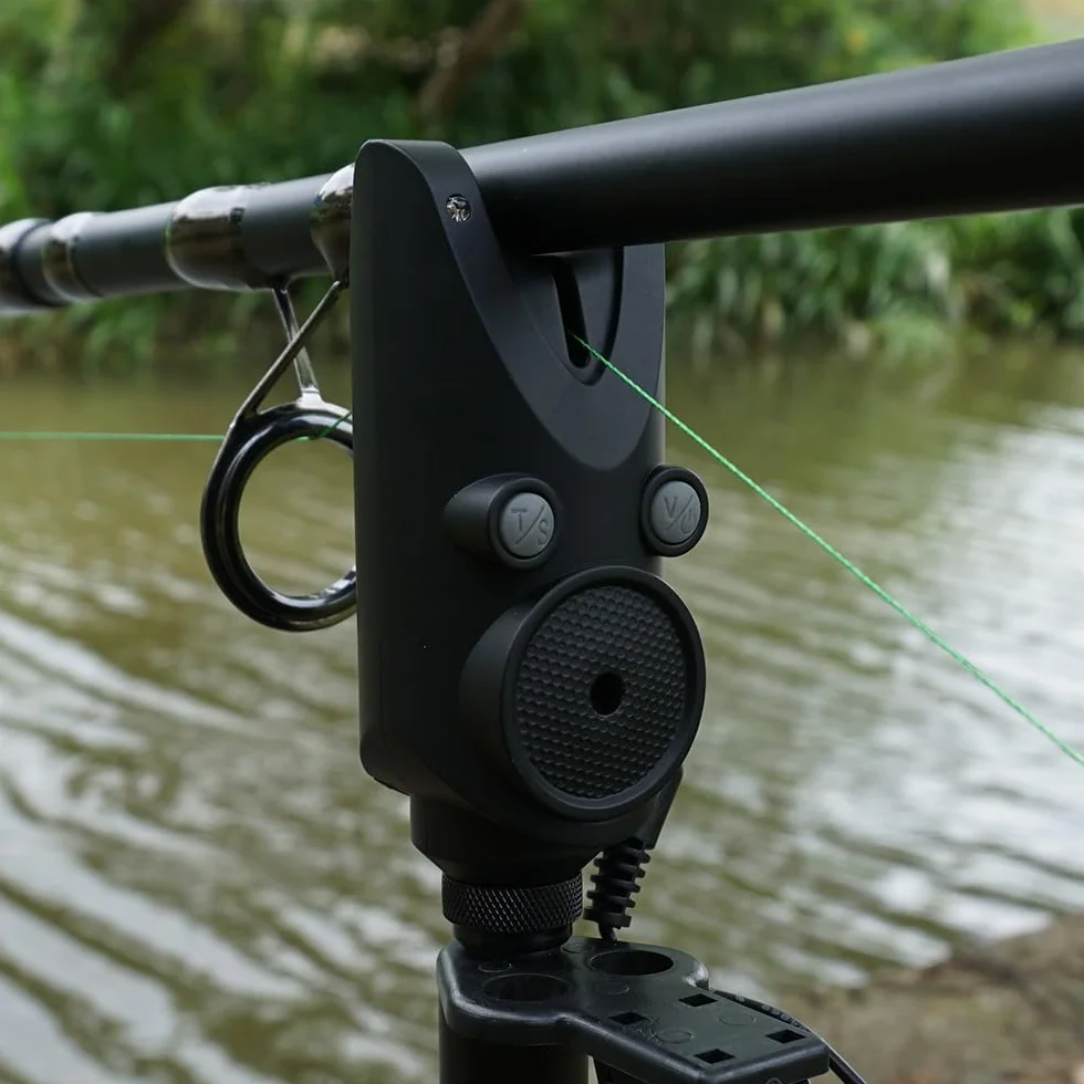 Hirisi Tackle Alarme de pêche à la carpe sans fil étanche avec lumières LED, volume réglable et sensibilité - Détecteur de touche avec radio